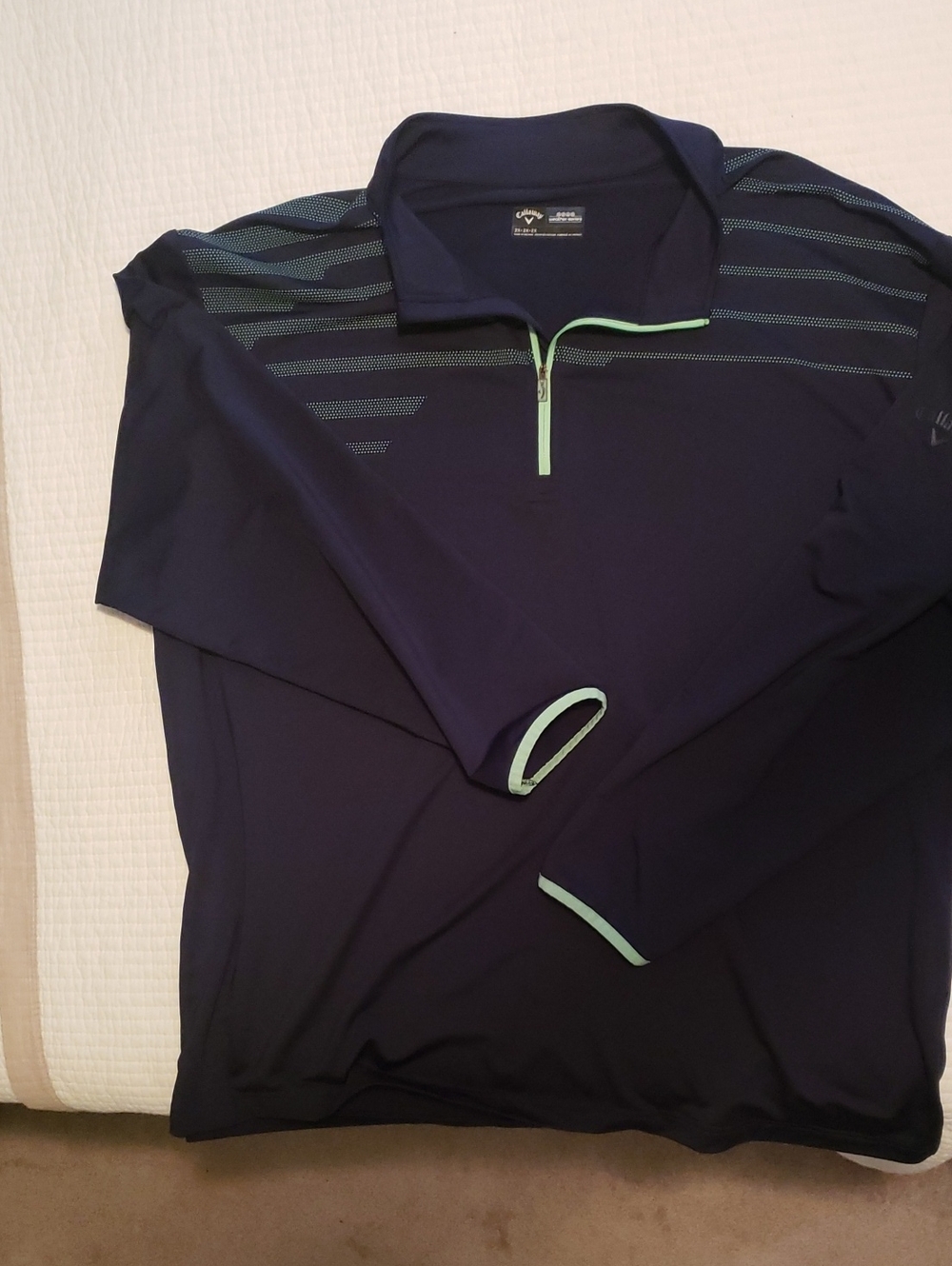Callaway Navy Quarter-Zip Golf Pullover with Mint Accents